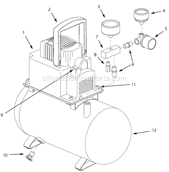 Page A Diagram and Parts List for FP2003 1999 Campbell Hausfeld Compressor